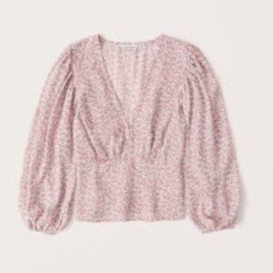 Abercrombie & Fitch 3/4 Sleeve V-Neck Blouse - Size Small